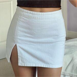 White mini skirt